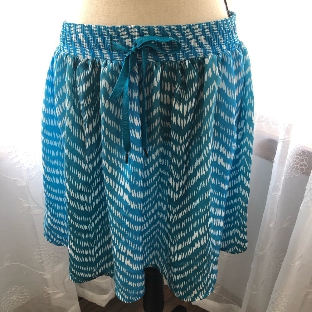 🎄Smart set short skirt blue/green boho  M